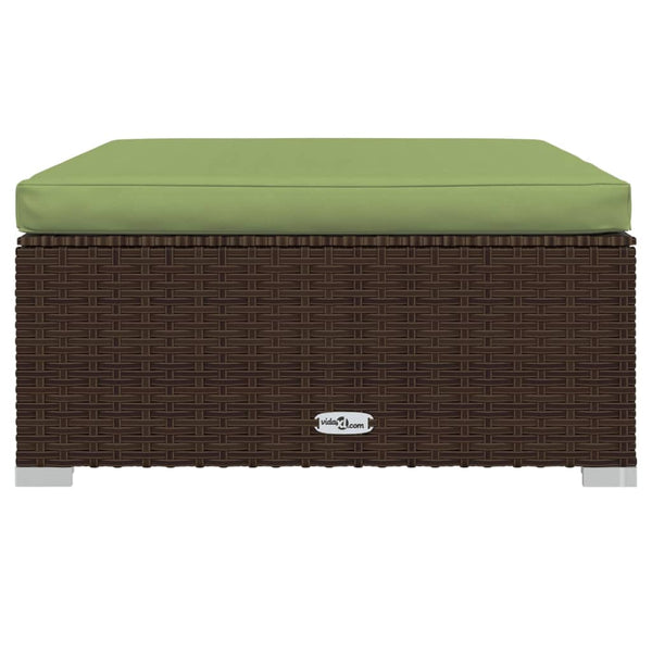 vidaXL 10-pc. Garden Lounge Set with Cushions Brown Poly Rattan