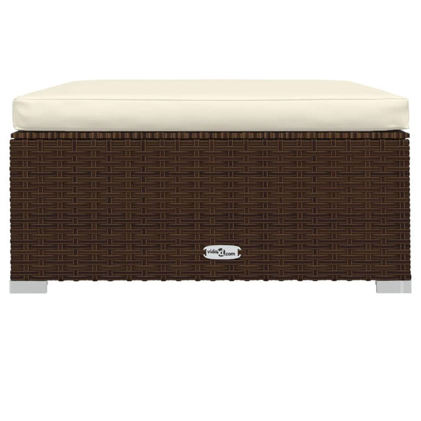 vidaXL 13-Piece Garden Lounge Set with Cushions Brown Poly Rattan