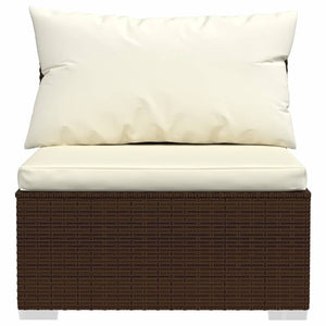 vidaXL 7-Piece Garden Lounge Set with Cushions Poly Rattan Brown