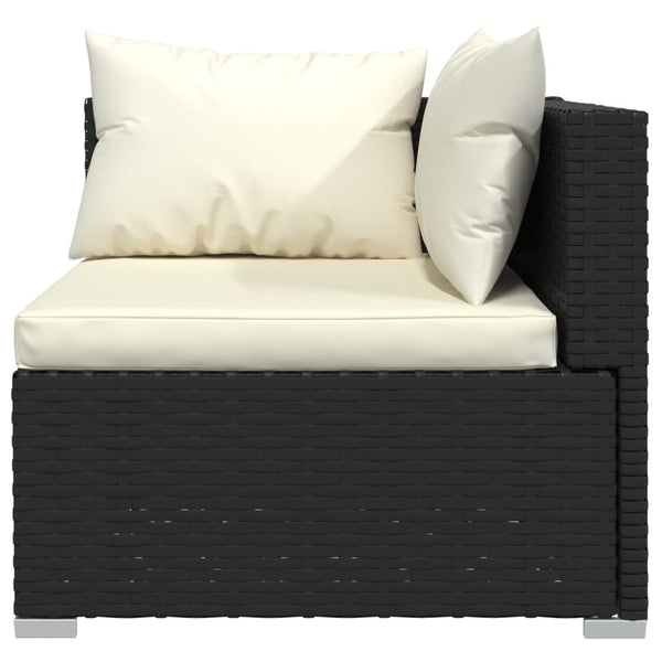 vidaXL 9-piece Garden Lounge Set with Cushions Poly Rattan Black