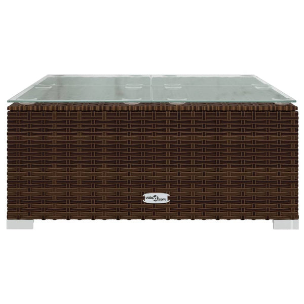 vidaXL 7-Piece Garden Lounge Set with Cushions Poly Rattan Brown