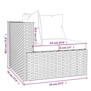 vidaXL 7-Piece Garden Lounge Set with Cushions Poly Rattan Black
