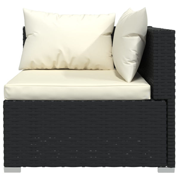 vidaXL 9-piece Garden Lounge Set with Cushions Poly Rattan Black