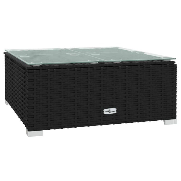 vidaXL 9-piece Garden Lounge Set with Cushions Poly Rattan Black