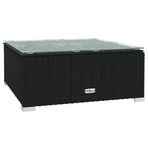 vidaXL 10-Piece Garden Lounge Set with Cushions Black Poly Rattan