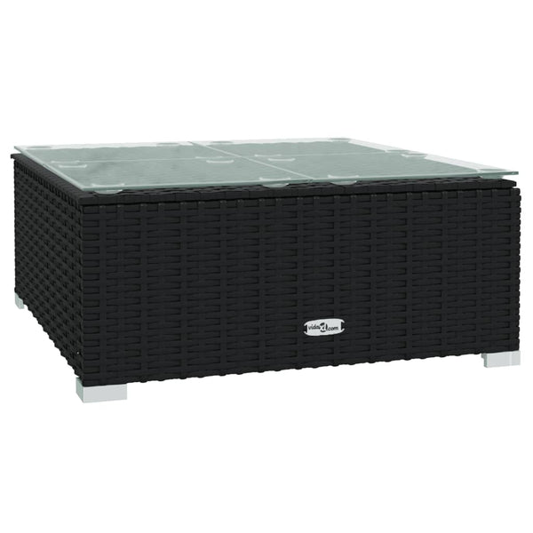 vidaXL 10-Piece Garden Lounge Set with Cushions Black Poly Rattan