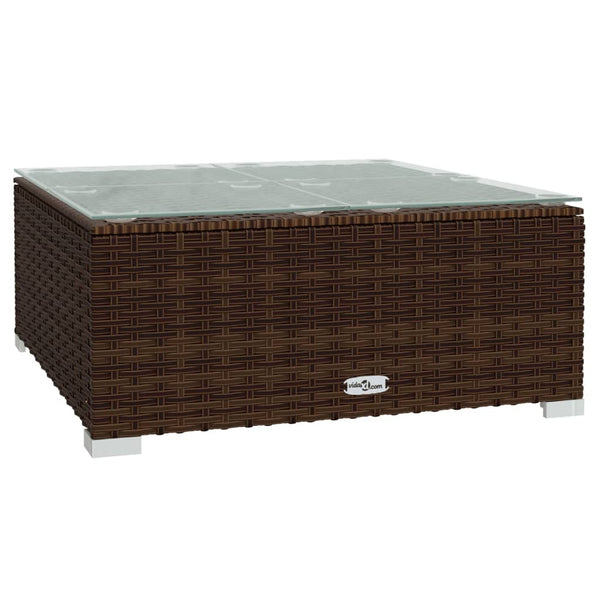 vidaXL 12-piece Garden Lounge Set with Cushions Brown Poly Rattan