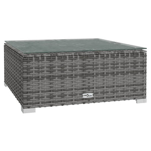 vidaXL 10-piece Garden Lounge Set with Cushions Poly Rattan Grey