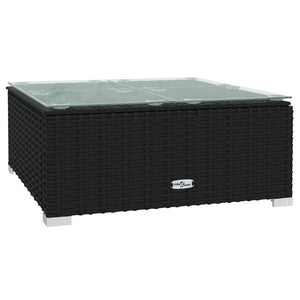 vidaXL 10-piece Garden Lounge Set with Cushions Poly Rattan Black