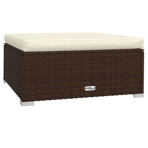 vidaXL 9-piece Garden Lounge Set with Cushions Poly Rattan Brown