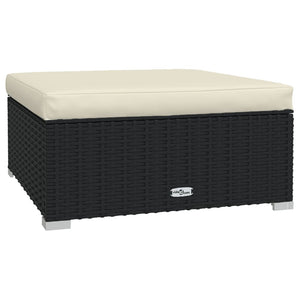 vidaXL 10-piece Garden Lounge Set with Cushions Poly Rattan Black