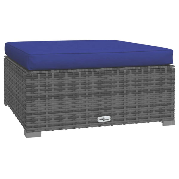 vidaXL 10-piece Garden Lounge Set with Cushions Poly Rattan Grey