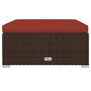 vidaXL 12-Piece Garden Lounge Set with Cushions Poly Rattan Brown
