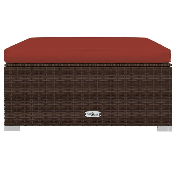 vidaXL 13-Piece Garden Lounge Set with Cushions Poly Rattan Brown
