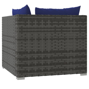 vidaXL 9-piece Garden Lounge Set with Cushions Poly Rattan Grey