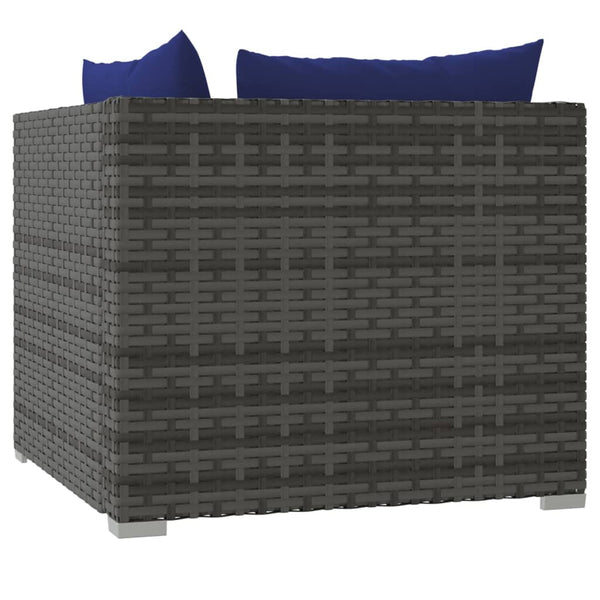 vidaXL 9-piece Garden Lounge Set with Cushions Poly Rattan Grey