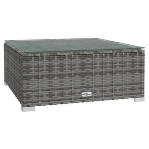 vidaXL 13-Piece Garden Lounge Set with Cushions Grey Poly Rattan