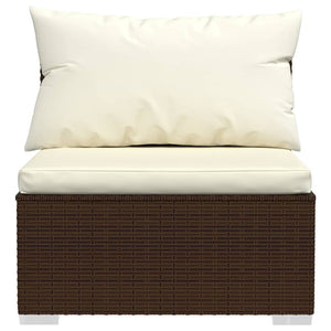 vidaXL 13-Piece Garden Lounge Set with Cushions Brown Poly Rattan