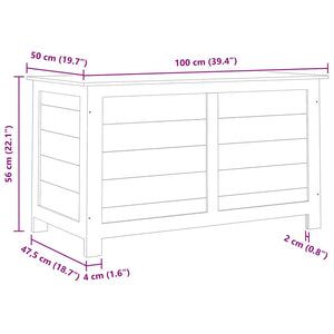 vidaXL Outdoor Cushion Box Anthracite 100x50x56 cm Solid Fir Wood