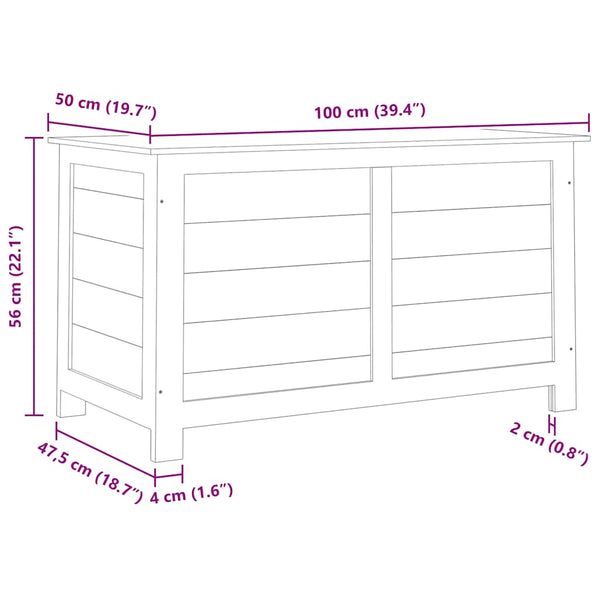 vidaXL Outdoor Storage Bench Brown 100x50x56 cm Solid Fir Wood
