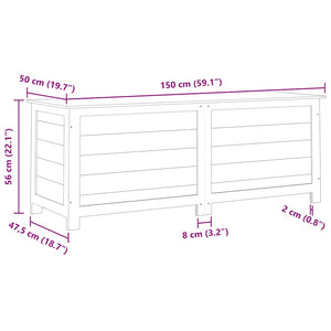 vidaXL Outdoor Cushion Box 150x50x56 cm Solid Fir Wood