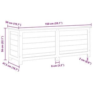 vidaXL Outdoor Storage Box Anthracite 150x50x56 cm Solid Fir Wood