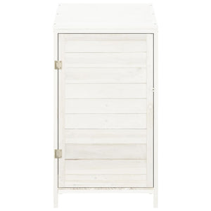vidaXL Storage Shed White 55x52x112 cm Solid Firwood