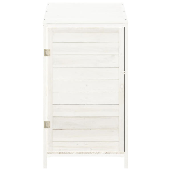 vidaXL Storage Shed White 55x52x112 cm Solid Firwood