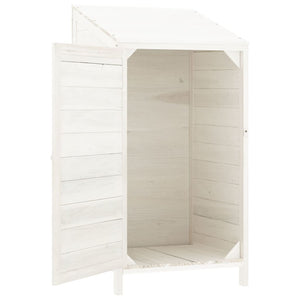 vidaXL Storage Shed White 55x52x112 cm Solid Firwood