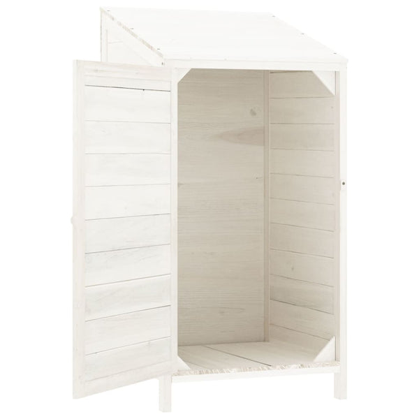 vidaXL Storage Shed White 55x52x112 cm Solid Firwood