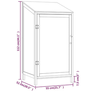 vidaXL Storage Shed White 55x52x112 cm Solid Firwood