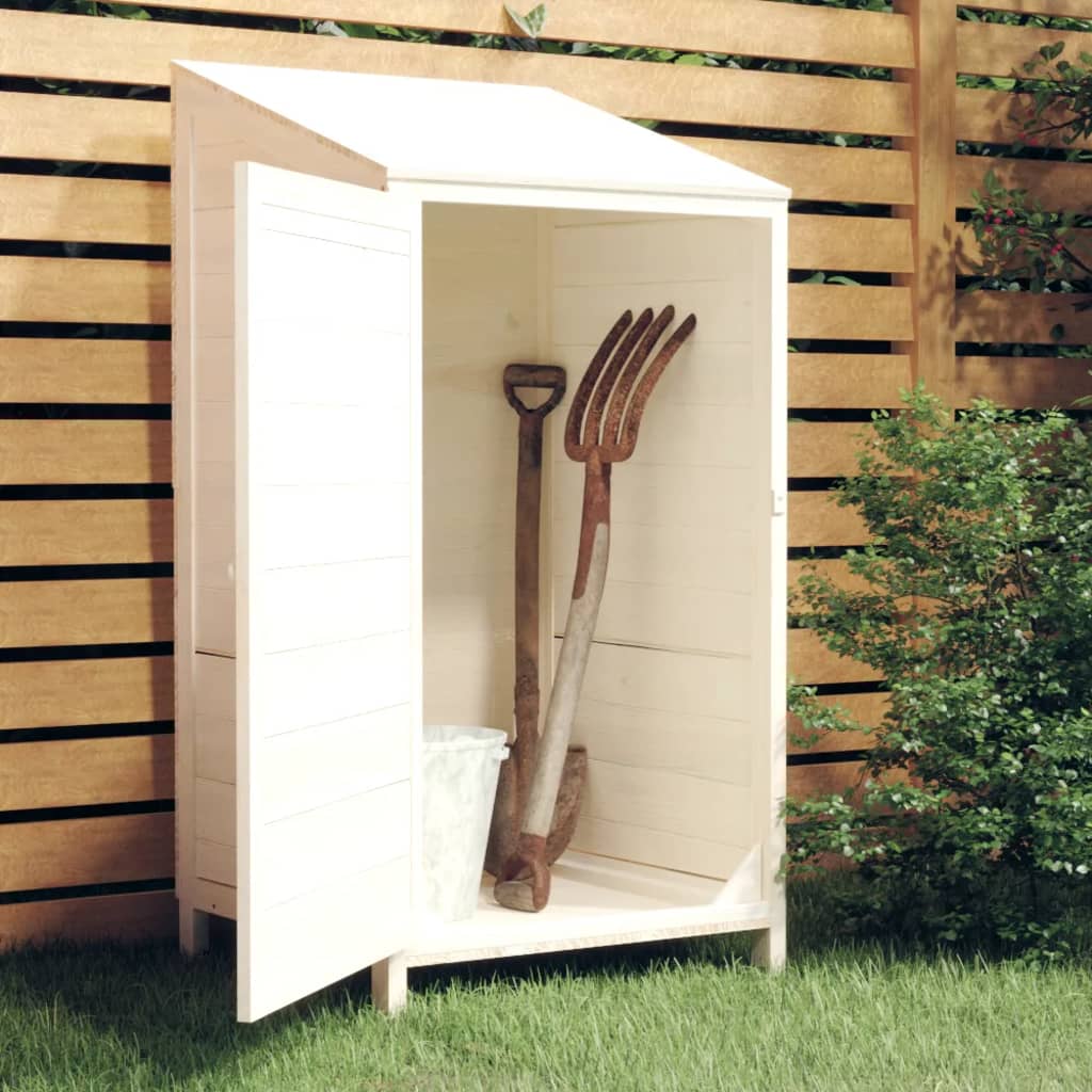 vidaXL Storage Shed White 55x52x112 cm Solid Firwood