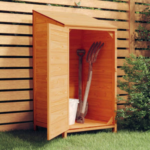 vidaXL Tool Shed Brown 55x52x112 cm Solid Fir Wood