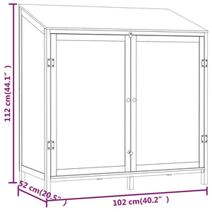 vidaXL Garden Shed 102x52x112 cm Solid Fir Wood