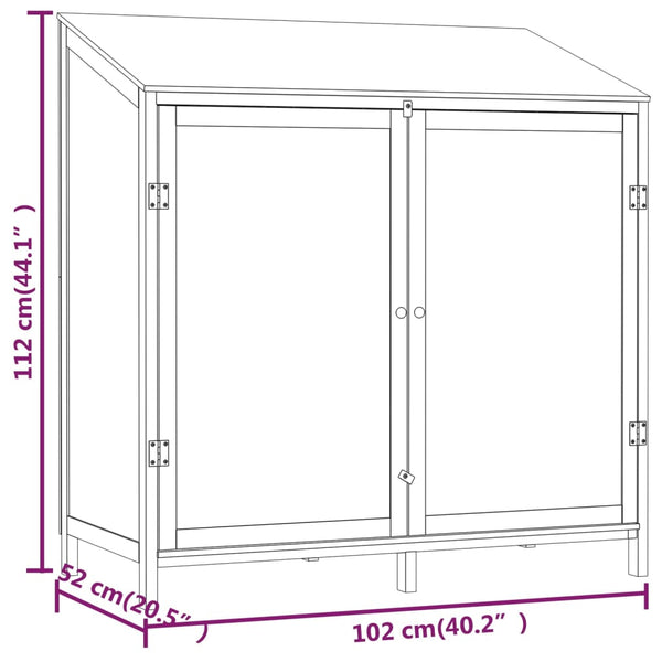 vidaXL Garden Shed 102x52x112 cm Solid Fir Wood