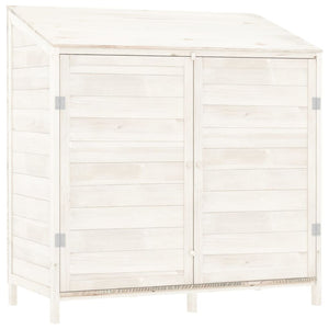 vidaXL Garden Storage Shed White 102x52x112 cm Solid Fir Wood