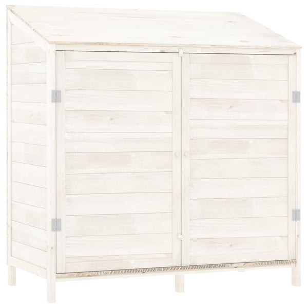 vidaXL Garden Storage Shed White 102x52x112 cm Solid Fir Wood