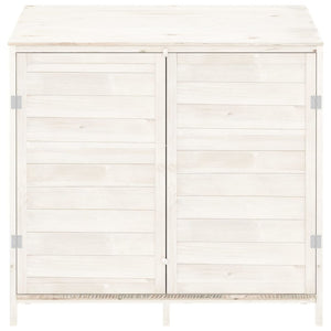 vidaXL Garden Storage Shed White 102x52x112 cm Solid Fir Wood