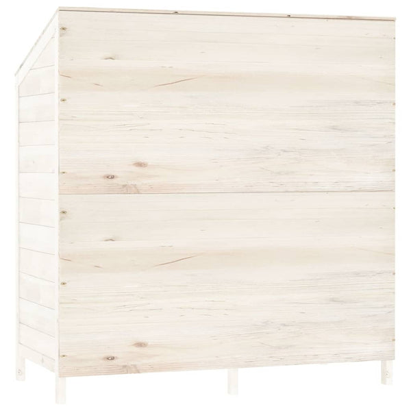 vidaXL Garden Storage Shed White 102x52x112 cm Solid Fir Wood