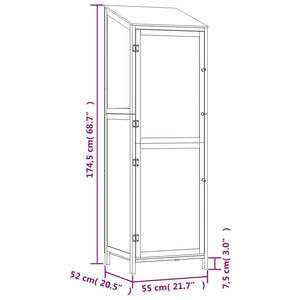 vidaXL Garden Storage Shed 55x52x174.5 cm Solid Fir Wood