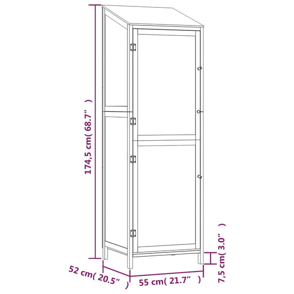 vidaXL Garden Storage Shed 55x52x174.5 cm Solid Fir Wood