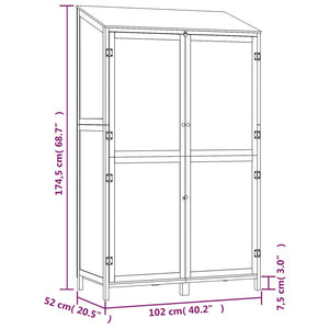 vidaXL Garden Shed Anthracite 102x52x174.5 cm Solid Fir Wood