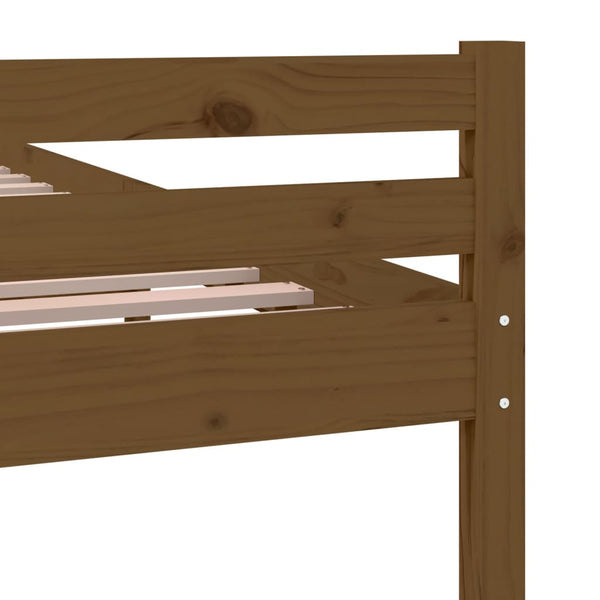 vidaXL Solid Wood Bed Honey Brown 135x190 cm