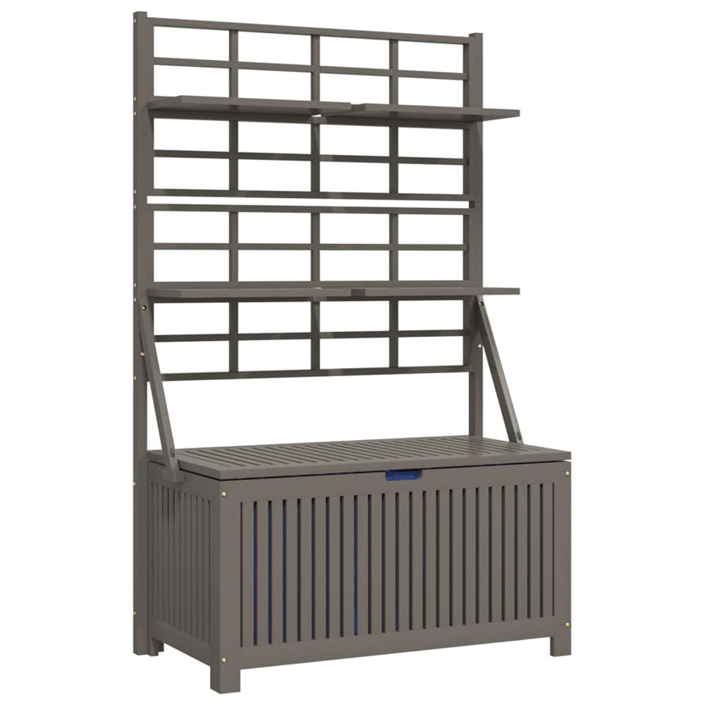 vidaXL Trellis Storage Bench Grey 99x50x160 cm Solid Acacia Wood