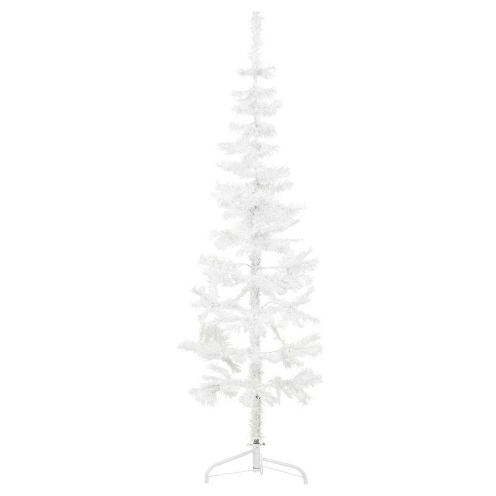 vidaXL Artificial Half Christmas Tree with Stand Slim White 120 cm