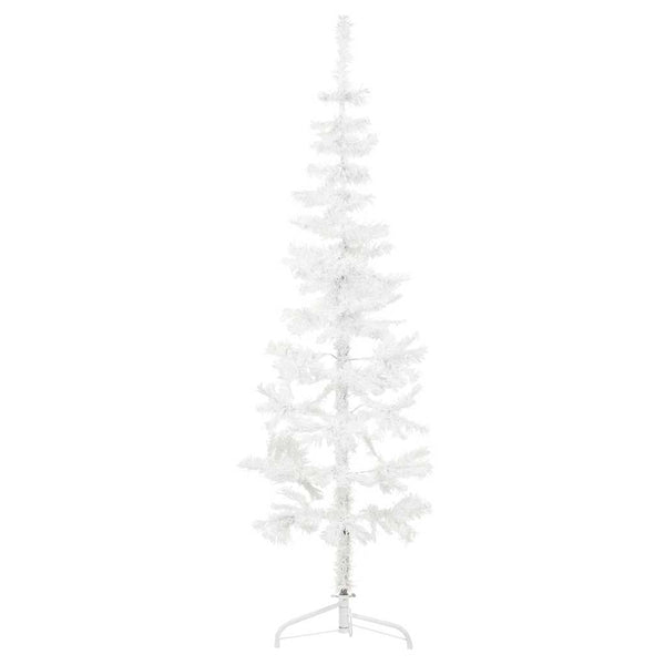 vidaXL Artificial Half Christmas Tree with Stand Slim White 120 cm