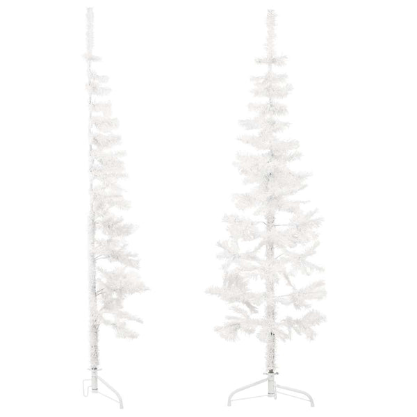 vidaXL Artificial Half Christmas Tree with Stand Slim White 120 cm