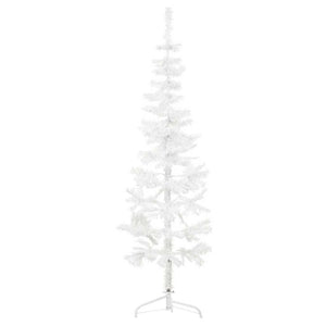 vidaXL Artificial Half Christmas Tree with Stand Slim White 150 cm