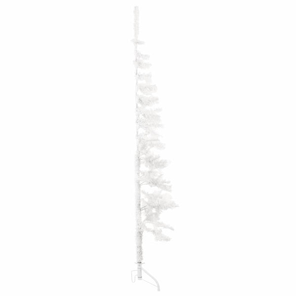 vidaXL Artificial Half Christmas Tree with Stand Slim White 150 cm