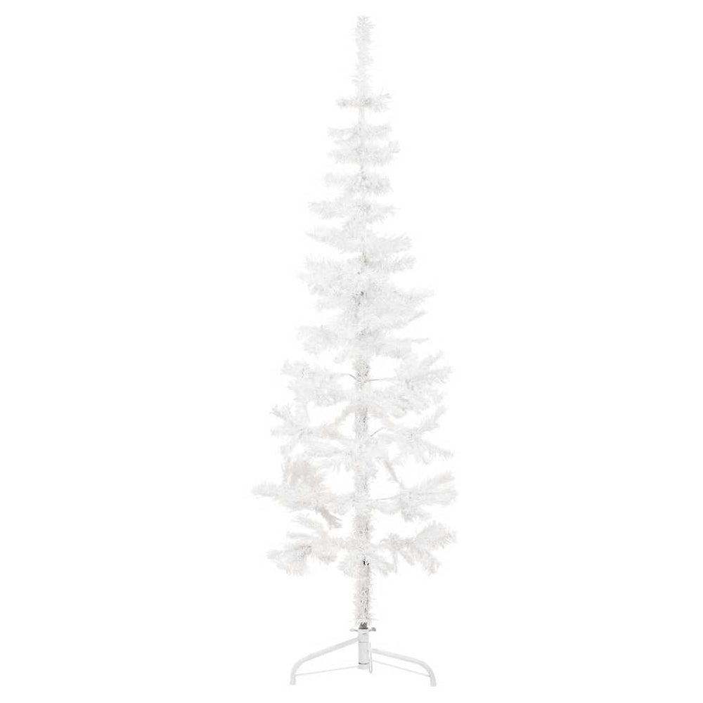 vidaXL Artificial Half Christmas Tree with Stand Slim White 180 cm
